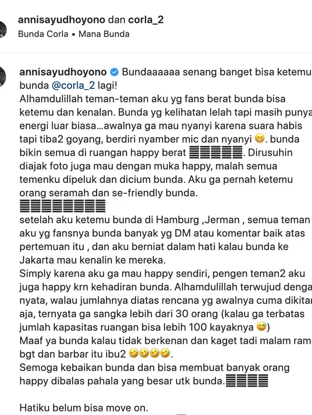 Unggahan Annisa Pohan. (Foto: Dok. Instagram @annisayudhoyono)