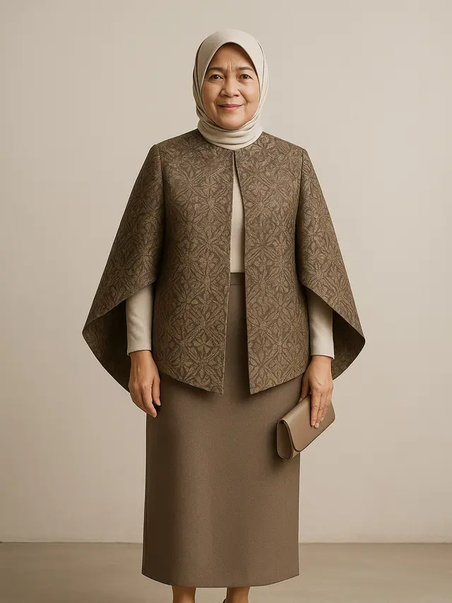 Model Outer Batik Apa yang Cocok untuk Ibu-ibu 50 Tahunan/Ilustrasi gambar AI