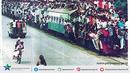 Kereta jurusan Semarang-Rembang pada musim mudik tahun 1988. Rela bertaruh nyawa demi bisa naik kereta. (Source: Facebook/Perpustakaan Nasional)