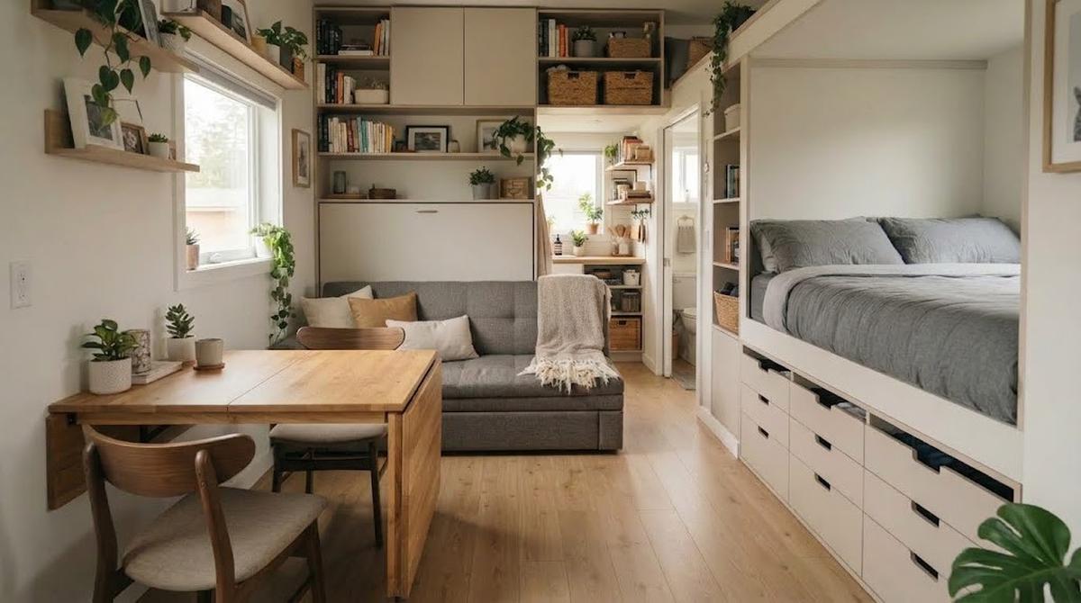 Rumah dengan Furnitur Multifungsi