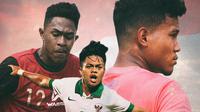 Timnas Indonesia - Bagas Kaffa, Braif Fatari, Andre Oktaviansyah (Bola.com/Adreanus Titus)