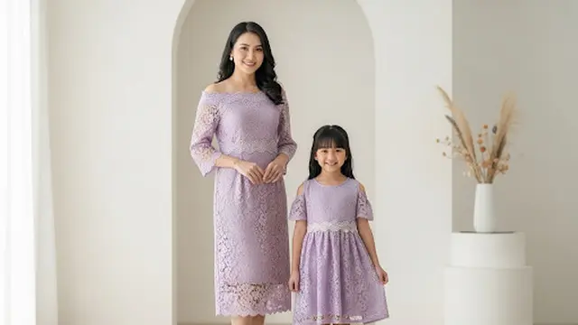 Dress Brokat Modern Off-Shoulder
