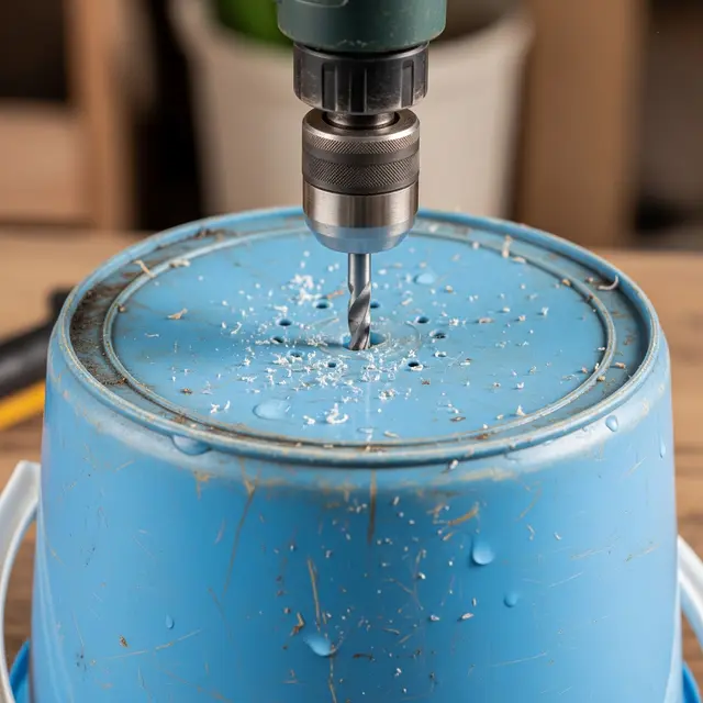 Cara Membuat Lubang Drainase Pot dari Ember Bekas yang Benar (Image by Gemini AI)