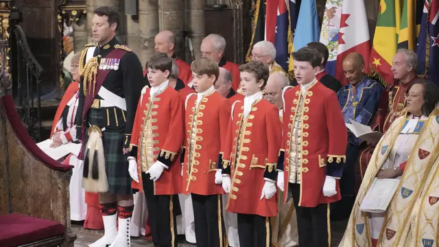Pangeran George di penobatan Raja Charles III. (Jonathan Brady/Pool Photo via AP)