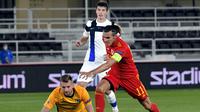 Gareth Bale saat memperkuat Timnas Wales di laga kontra Finlandia pada ajang Nations League, Jumat (4/9/2020) dini hari WIB. (Markku Ulander / LEHTIKUVA / AFP)
