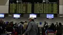 Lebih dari 120 penerbangan dari dan ke Bandara Jorge Chavez di Peru terpaksa dibatalkan. (Juan Carlos CISNEROS / AFP)