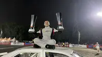 Drifter Seven Speed Motorsport Umbu Gillberth saat mentas pada seri kedua Kejurnas Drift Championshop 2024 yang dihelat di Sentul Otopark by Belklo, Minggu (23/6/2024). (Dokumentasi Seven Speed Motorsport)