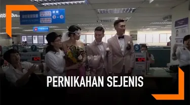 Untuk pertama kalinya di Asia, Taiwan meresmikan pernikahan sesama jenis. Pasangan sesama jenis mendaftar ke