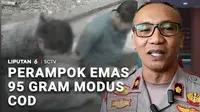 Seorang perempuan jadi korban perampokan sekelompok pria yang berpura-pura hendak membeli emas batangan 95 gram dengan modus COD. Suami korban yang menunggu di depan rumah menggagalkan perampokan dengan menabrakkan mobil ke arah dua pelaku.