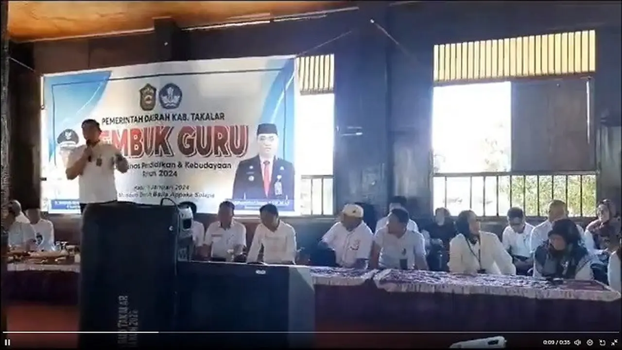 Video diduga Sekda Pemkab Takalar, Muhammad Hasbi kampanye dukung salah satu pasangan capres-cawapres. (Twitter/X @ARSIPAJA)