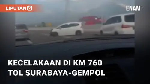 VIDEO: Mobil Kebut-Kebutan di KM 760 Tol Surabaya-Gempol Berujung Kecelakaan