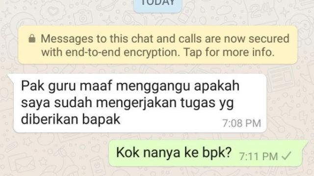 chat kocak guru dan murid