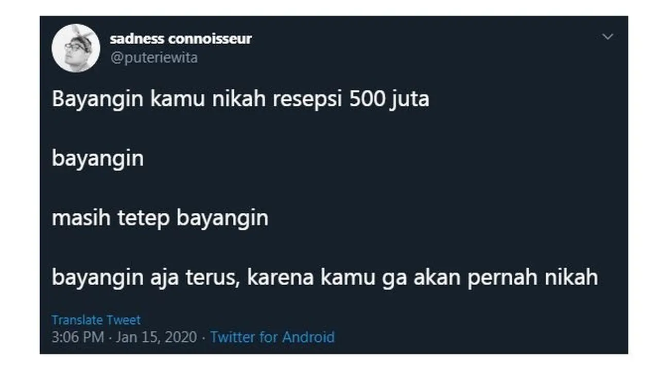 Cuitan Kocak Saat Bayangin ‘Nikah 500 Juta’ Ini Sukses Bikin Cengar Cengir