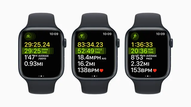 For triathletes and duathletes, the Workout app now supports a new Multisport workout type that automatically switches between any sequence of swimming, biking, and running workouts.