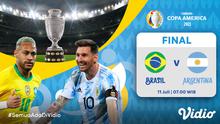 Live streaming Brasil vs Argentina di Copa America 2021, Minggu (11/7/2021) dapat disaksikan melalui platform Vidio. (Dok. Vidio)
