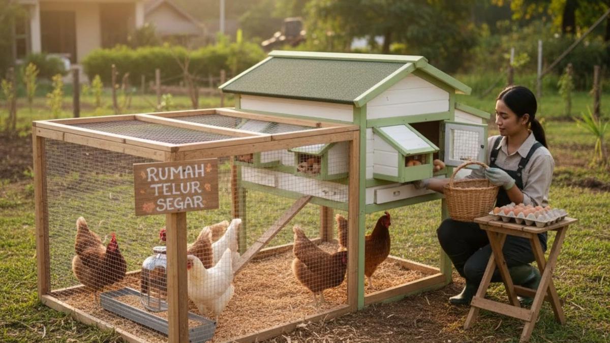 ilustrasi usaha ayam petelur rumahan