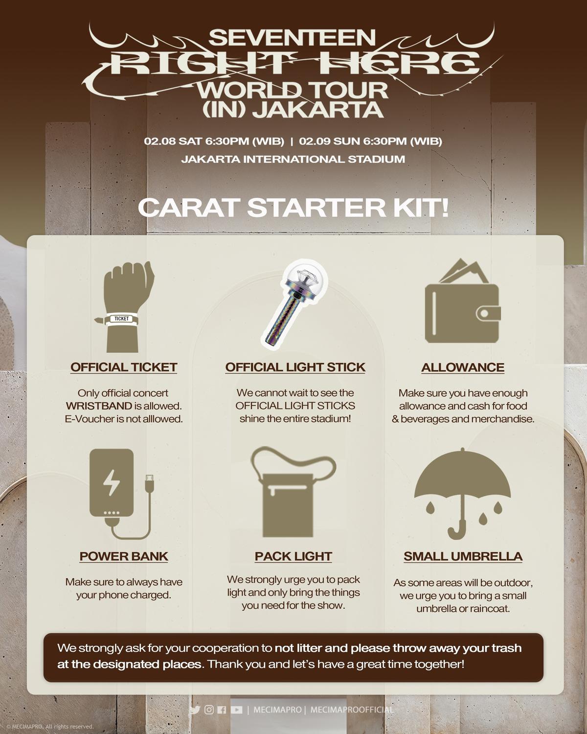 Persiapan Konser SEVENTEEN 'RIGHT HERE' IN Jakarta Day 2: Tiket, Starter Kit, dan Info Penting