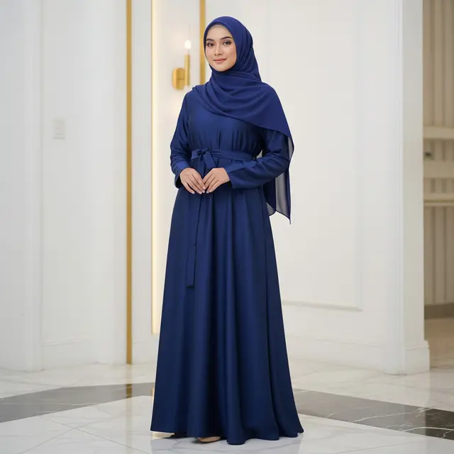9 Model Gamis Abaya Syar'i Polos yang Mewah, Tampil Anggun dan Berkelas