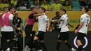 Uruguay berhasil memecah kebuntuan pada menit ke-55. Gol Federico Valverde membuka keunggulan La Celeste atas Selecao. (NELSON ALMEIDA/AFP)