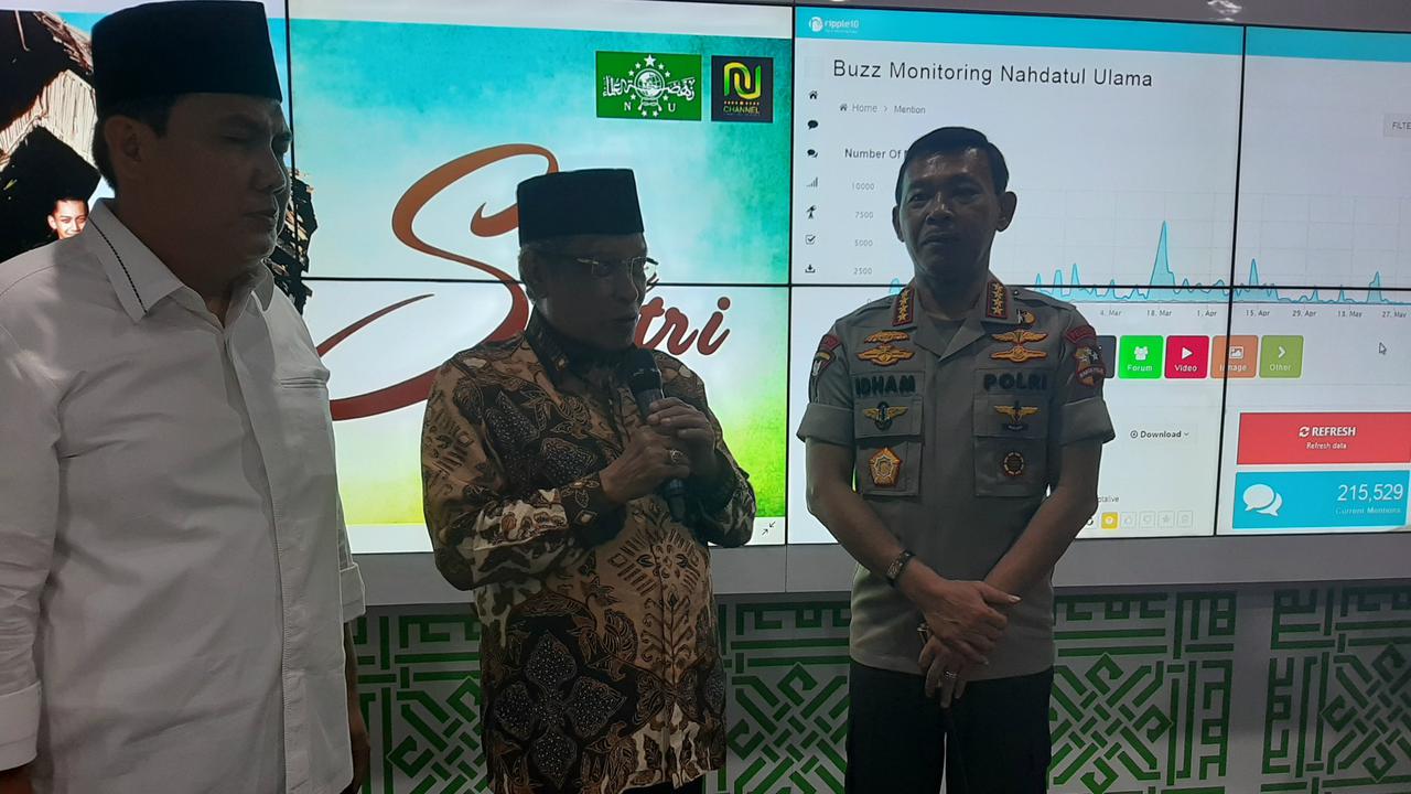 Kapolri Idham Azis menyambangi PBNU, Selasa (12/11/2019).