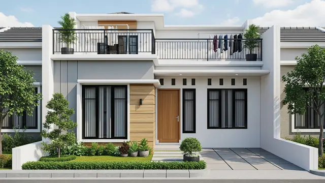 8 Contoh Rumah Tipe 36 dengan Atap Dak untuk Jemuran, Inspirasi Desain Modern