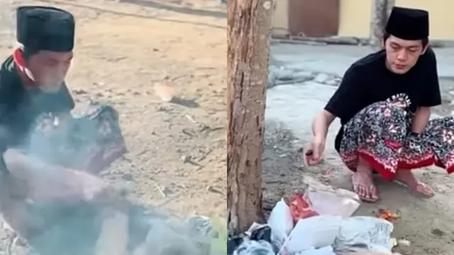 Momen Gus Iqdam Bakar Sampah Curi Perhatian ST Nyell Jalur Online