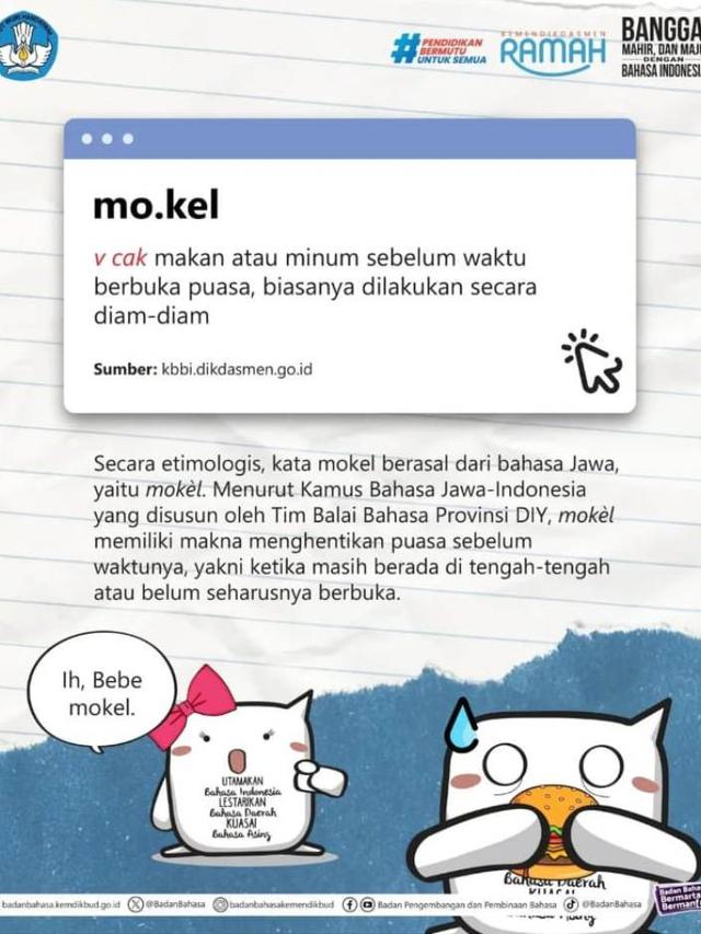 Ada Mokel sampai Gabut, Sejumlah Bahasa Gaul Kini Sudah Masuk KBBI.  foto: (dok.Instagram @badanbahasakemendikbu/https://www.instagram.com/p/DHVlYzgTnAP/Henry)