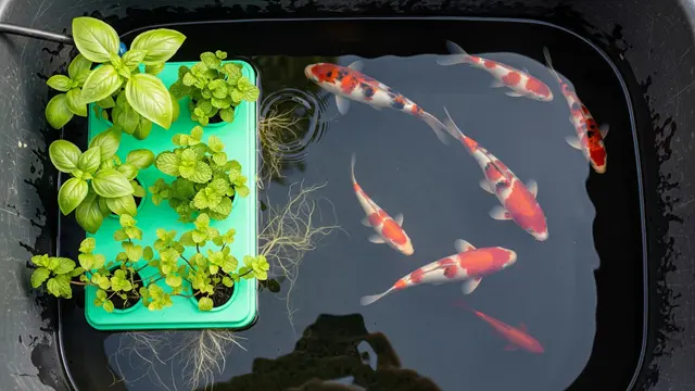 Ternak Ikan Mas Koki dan Herbal (Basil/Mint)/Gemini AI