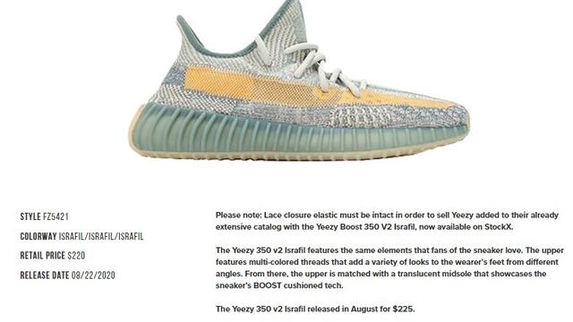 Adidas Yeezy Boost 350 Israfil