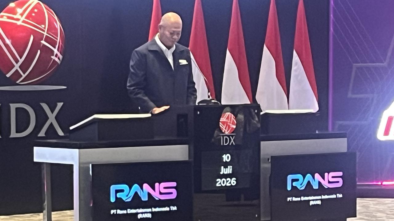 Direktur Penilaian Perusahaan BEI, Saidu Solihin saat pencatatan saham PT RANS Entertainmen Indonesia Tbk (RANS), Jumat, (10/7/2026). (Foto: Liputan6.com/Immanuel Christian)