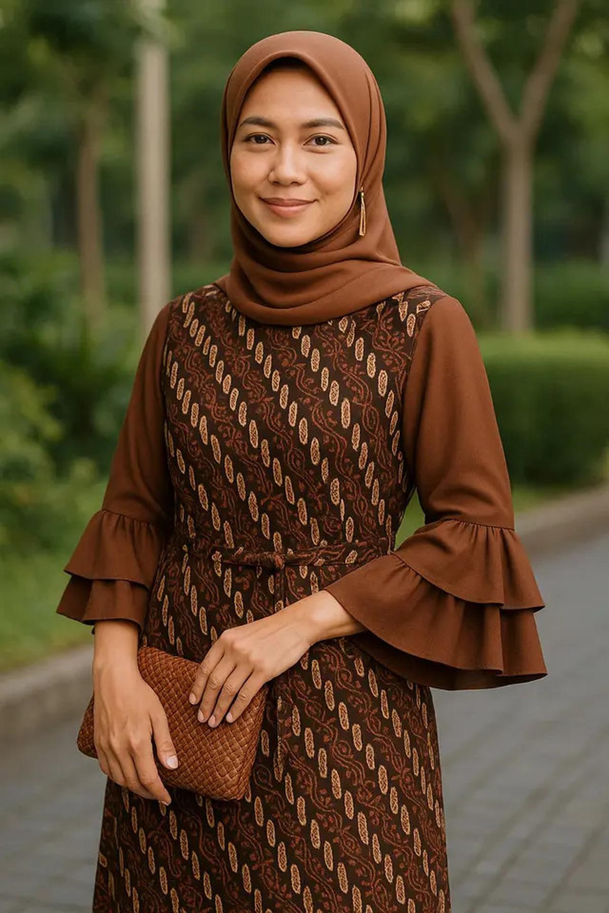 8 Inspirasi Long Dress Lengan Ruffle untuk Ibu-ibu, Bikin Tampilan Awet Muda dan Anggun