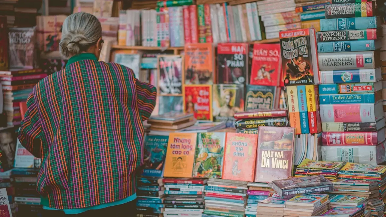 Ilustrasi penjual buku bekas