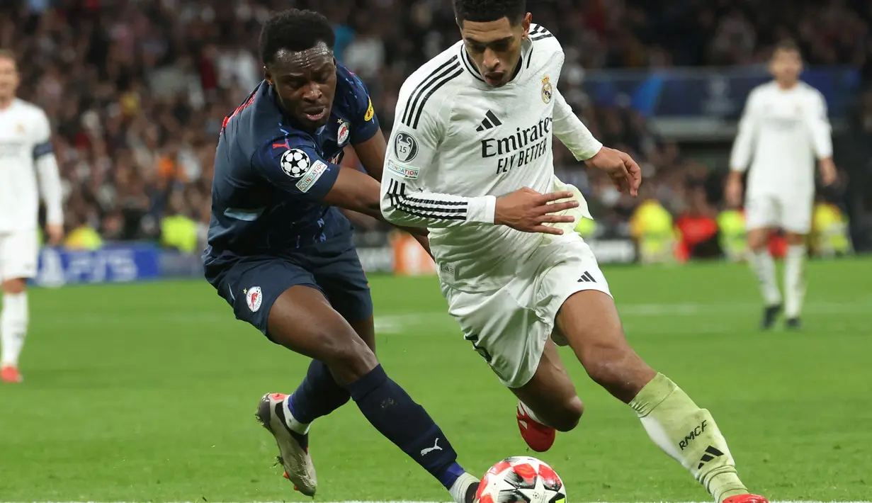 Sepanjang laga, Los Blancos mendominasi penuh jalannya pertandingan. (Pierre-Philippe MARCOU/AFP)