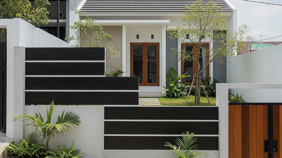 9 Desain Pagar Rumah untuk Lahan Miring, Aman dan Estetis