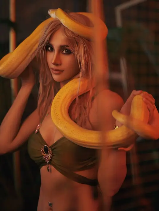 Wajahnya dipulas dengan makeup bergaya gothic yang heavy di area mata dan lipstik cokelat nude [@anyageraldine]