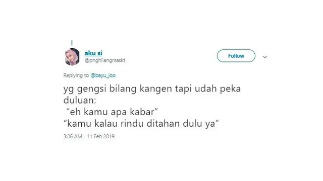 Cara Bilang Kangen yang lucu (Sumber: twitter)