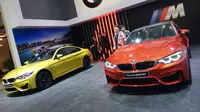 BMW Indonesia meluncurkan M4 Coupe dan M3 di hari kedua GIIAS 2017.(Rio/Liputan6.com)