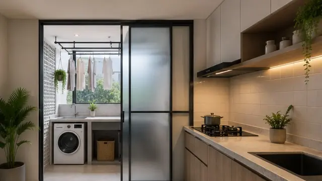 Contoh Dapur Kecil Dekat Area Cuci