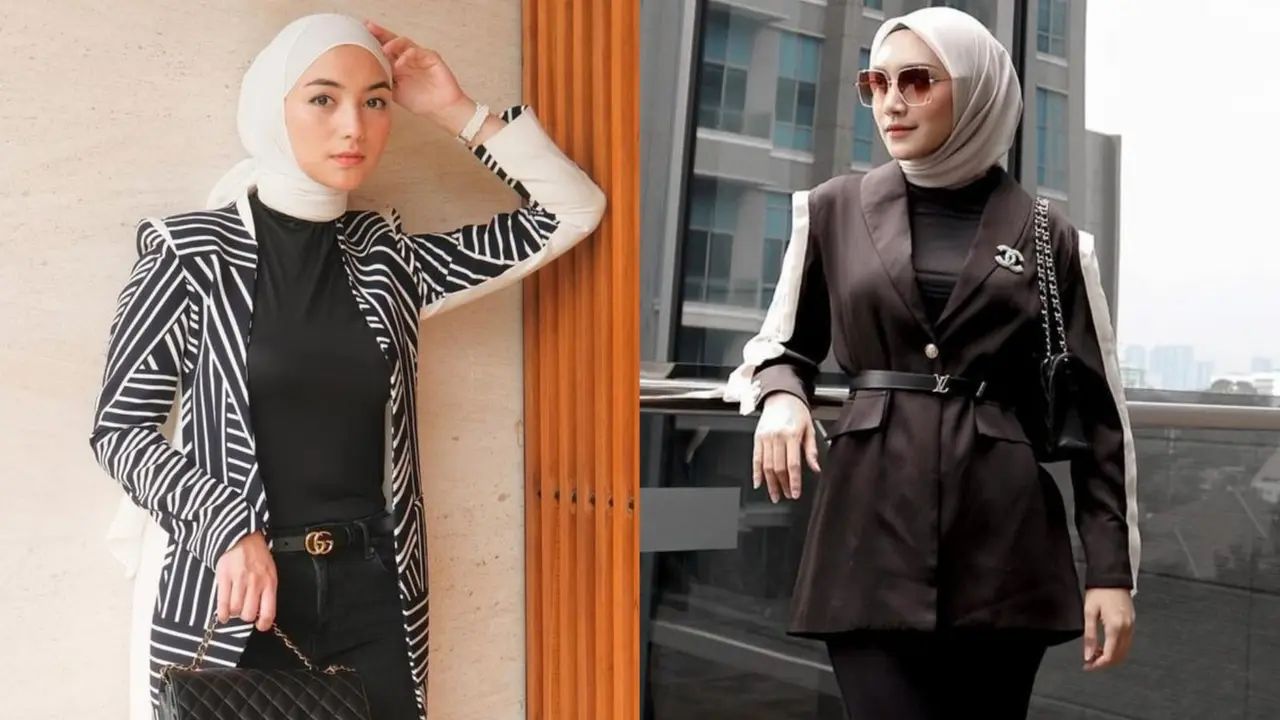 Artis tampil anggun dengan blazer hitam