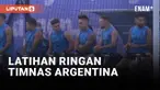 Timnas Argentina melakukan latihan ringan usai memastikan tiket ke semifinal piala dunia 2022. Rekondisi fisik menjadi pilihan pelatih Lionel Scaloni jelang menghadapi Kroasia demi perebutan tiket ke partai puncak piala dunia
2022.