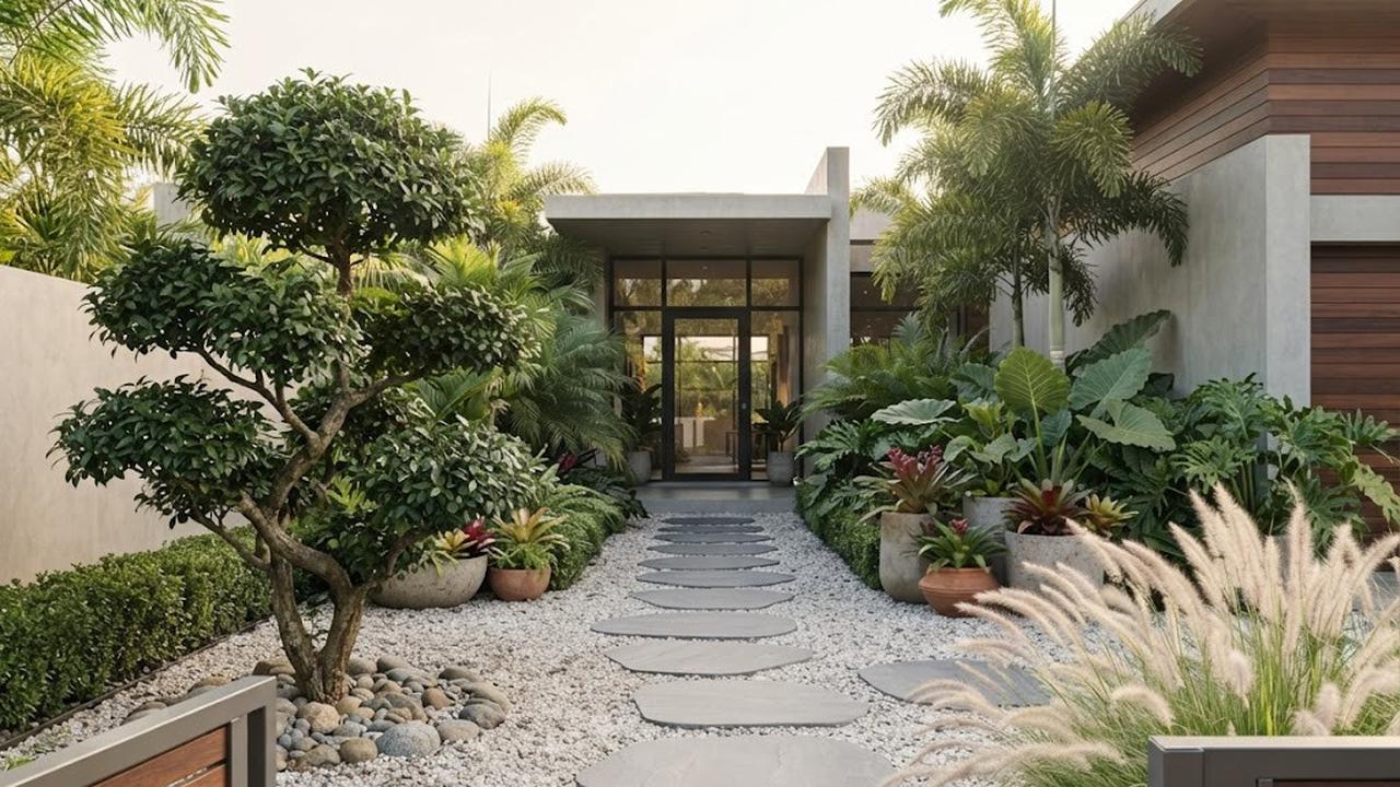 Gravel Garden dengan Jalur Stepping Stone