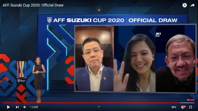 Wakil Presiden AFF, Ratu Tisha Destria hadir dalam drawing virtual Piala AFF 2021.