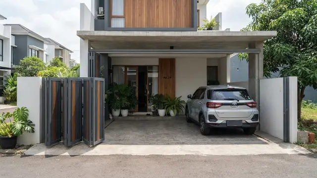 Pintu Pagar Geser Model Lipat-Geser (Sliding Folding) (AI Generated)
