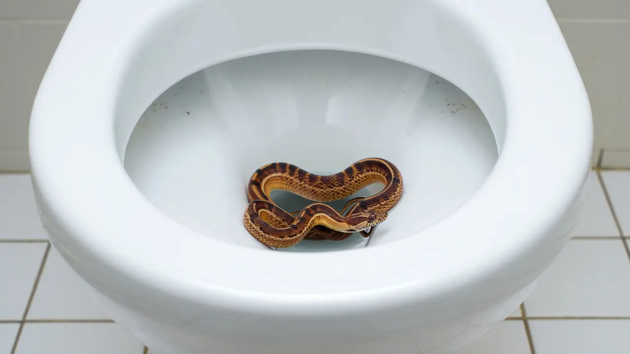 Ular di lubang kloset duduk (Foto: Reve Art AI)