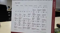 Ilustrasi Kalender Mei 2025. (Liputan6.com/Ratu Annisaa Suryasumirat)