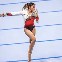 Firdha Irfanaluthfi lulus ke Olimpiade. Penampilannya di atas arena berhasil mencuri atensi. [Foto: Instagram/ Firdha Irfanaluthfi]