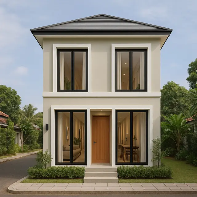 Desain Rumah 6X10 Memanjang 2 Lantai/Ilustrasi gambar oleh AI