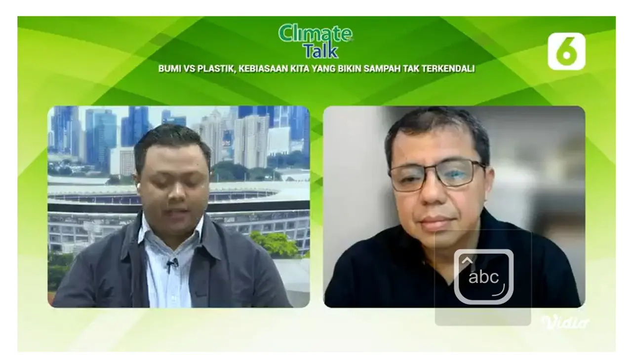 Bincang-bincang Climate Talk Liputan6.com, mengundang nara sumber Direktur Pengendalian Sampah KLHK, Novrizal Tahar