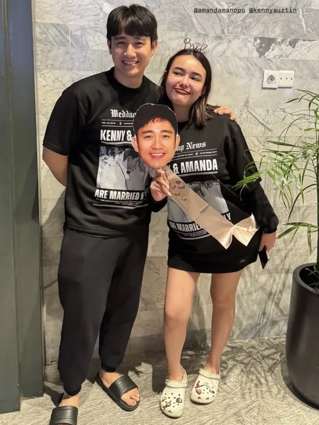 Amanda Manopo saat mendapatkan kejutan bridalshower bersama calon suami. [@fannyhamasaki]