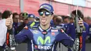 Pebalap Movistar Yamaha asal Spanyol, Maverick Vinales menempati peringkat pertama klasemen sementara MotoGP 2017 dengan mengumpulkan 50 poin. (AP/Nicolas Aguilera)